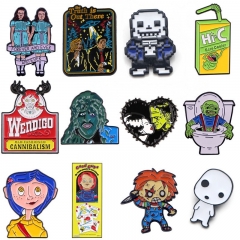 10 Styles Cute Cartoon Pin Anime Alloy Brooch