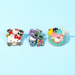 3 Styles Sanrio Hello Kitty Cartoon Pin Anime Alloy Brooch