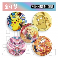 59 Styles 58-75mm Pokemon Cartoon Pin Anime Tinplate Brooch