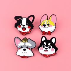 4 Styles Cute Dog Cartoon Pin Anime Alloy Brooch