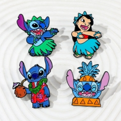 4 Styles Lilo & Stitch Cartoon Pin Anime Alloy Brooch