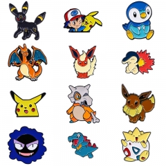 6 Styles Pokemon Cartoon Pin Anime Alloy Brooch