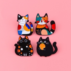 4 Styles Cute Cat Cartoon Pin Anime Alloy Brooch