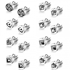 12 Styles Jujutsu Kaisen Cartoon Anime Stainless Steel Earrings