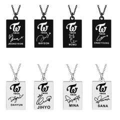 18 Styles K-POP TWICE Cartoon Anime Stainless Steel Necklace