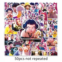 50张猎魔女团贴纸动画KPOP Demon Hunters电影防水装饰保温 杯贴纸