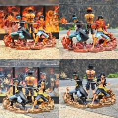 2 Styles 15-17cm One Piece DXF Ace&Luffy&Sabo Cartoon Anime PVC Figure Toy