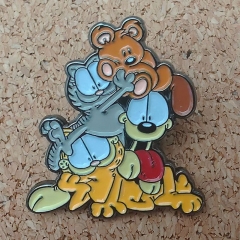 加菲猫和欧迪金属徽章经典动画卡通人物珐琅别针书包装饰漫画胸针