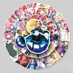 50张装五等分花嫁漫画涂鸦贴纸卡通个性旅行箱行李箱吉他汽车车贴