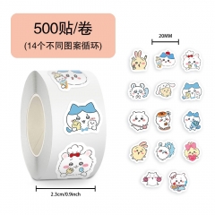 500贴/卷吉伊卡哇卷卷贴奖励贴纸跨境装饰汽车封口贴手账胶带批发
