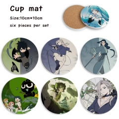 6pcs/set The Legend of Luoxiaohei Cartoon Ceramics Cup Mat Anime Coaster