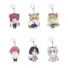 55mm 6 Styles Miss Kobayashi's Dragon Maid Cartoon Anime Acrylic Keychain