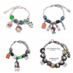 5 Styles Demon Slayer: Kimetsu no Yaiba Cartoon Anime Alloy DIY Bracelets