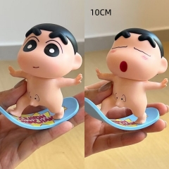 蜡笔小新 可爱裸奔 滑板小新 光屁股 A B款 盒装手办 高10cm