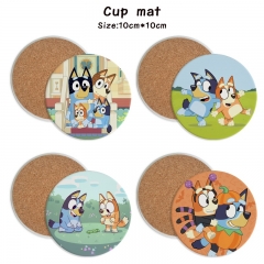 7 Styles Bluey Cartoon Ceramics Cup Mat Anime Coaster