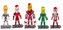 5pcs/set 9-10cm Iron Man Cartoon Anime PVC Figures