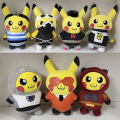 7pcs/set 20CM Pokemon Pikachu Cartoon Anime Plush Toy Pendant