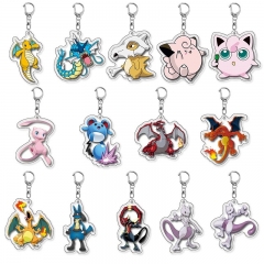 14 Styles Pokemon Cartoon Anime Acrylic Keychain