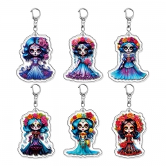 6 Styles Day of the dead Cartoon Anime Acrylic Keychain