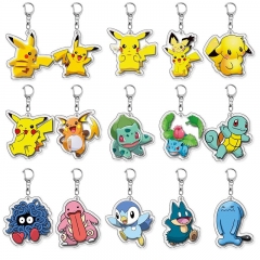 15 Styles Pokemon Cartoon Anime Acrylic Keychain