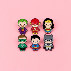 6 Styles Superman Batman Cartoon Pin Anime Alloy Brooch