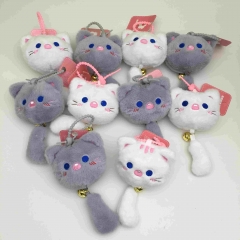 16CM/10个日系可爱铃铛猫咪毛绒玩具公仔包包钥匙扣卡通挂件