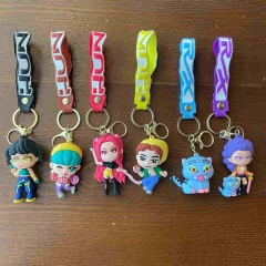 跨境K-POP猎魔女团匙扣动漫恶魔猎人书包挂件汽车钥匙链小礼品