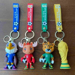 跨境2026美加墨世界杯吉祥物足球钥匙扣卡通公仔挂饰钥匙链小礼品