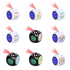 (with Light) 9 Styles Chiikawa Cartoon LCD Anime White/Black Projection Alarm Clock