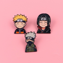 3 Styles Naruto Cartoon Pin Anime Alloy Brooch