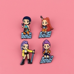4 Styles K-Pop: Demon Hunters Cartoon Pin Anime Alloy Brooch