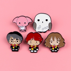5pcs/set Harry Potter Cartoon Pin Anime Alloy Brooch