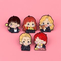 5 Styles Harry Potter Cartoon Pin Anime Alloy Brooch