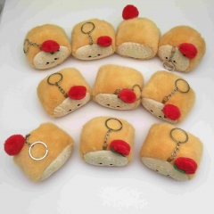 9*8CM/10个创意瑞士卷毛绒玩具公仔包包钥匙扣表情包蛋糕卷挂件