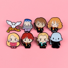 8 Styles Harry Potter Cartoon Pin Anime Alloy Brooch