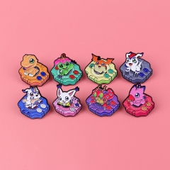 8 Styles Digital Monster Cartoon Pin Anime Alloy Brooch