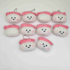 8CM/10个创意瑞士卷毛绒玩具公仔包包钥匙扣表情包蛋糕卷挂件