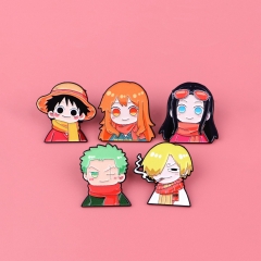 5 Styles One Piece Cartoon Pin Anime Alloy Brooch