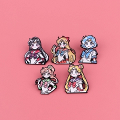 6 Styles Pretty Soldier Sailor Moon Cartoon Pin Anime Alloy Brooch