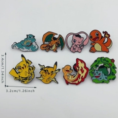 8 Styles Pokemon Pikachu Cartoon Pin Anime Alloy Brooch
