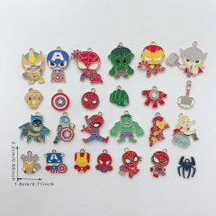 25 Styles 10pcs Spider-Man Superman Cartoon DIY Anime Alloy Pendant