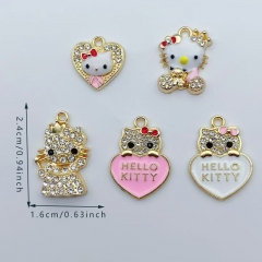 5 Styles 10pcs Hello Kitty Cartoon DIY Anime Alloy Pendant