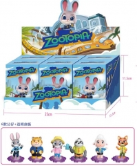6款公仔+透明底板  疯狂动物城