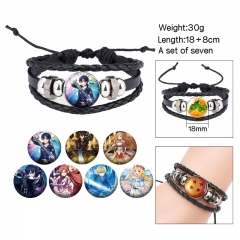 7PCS/SET 2 Styles Sword Art Online | SAO Cartoon Anime Bracelet Wristband