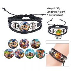 7PCS/SET 2 Styles Paw Patrol Snow Slide Cartoon Anime Bracelet Wristband