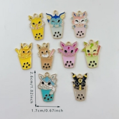 9 Styles 10pcs Pokemon Cartoon DIY Anime Acrylic Pendant
