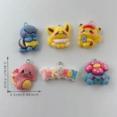 6 Styles 10pcs Pokemon Cartoon DIY Anime Acrylic Pendant