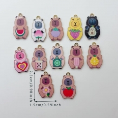 12 Styles 10PCS/SET Capybara Cartoon DIY Anime Alloy Pendant