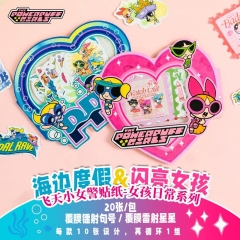 达脉新款飞天小女警贴纸海边度假闪亮女孩主题20张精品贴纸装