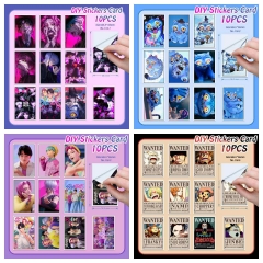 10张/套卡通动漫创意贴纸KPOP猎魔女团沙加男团防水卡贴文具贴纸